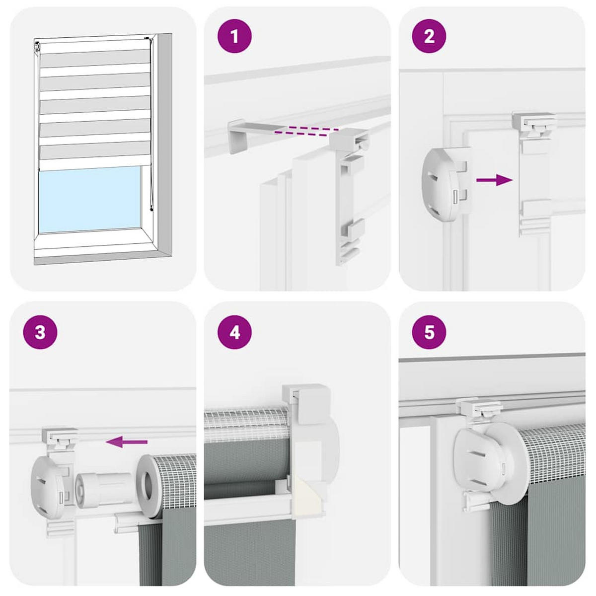 DOPPELROLLO 150/150 cm Stoffbreite 145,9 cm aus Polyester Weiß - Weiß, Textil (150/150cm) - vidaXL