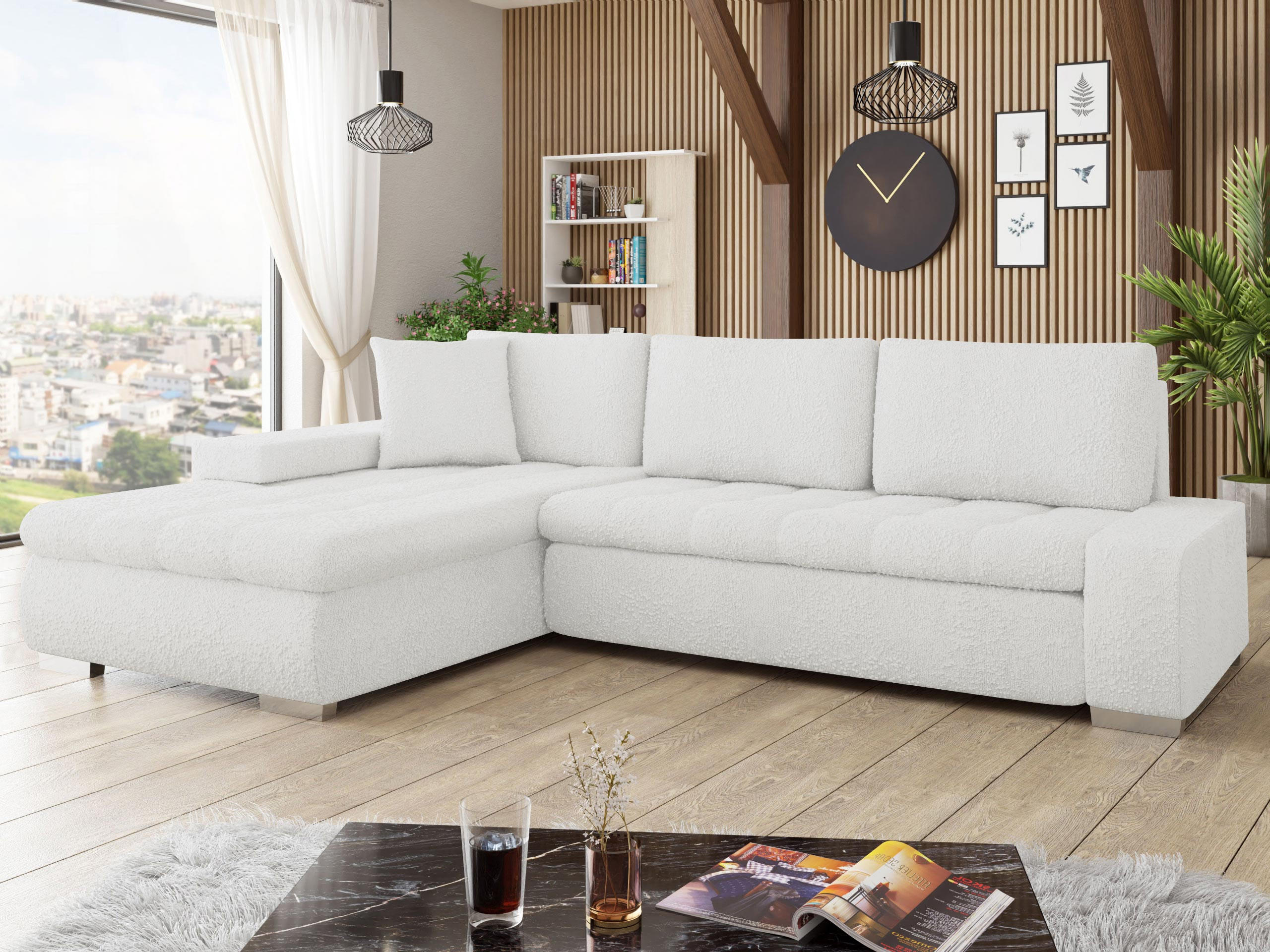 ECKSOFA Orkan Premium - Creme, Holz/Textil (302/213cm) - MIRJAN24