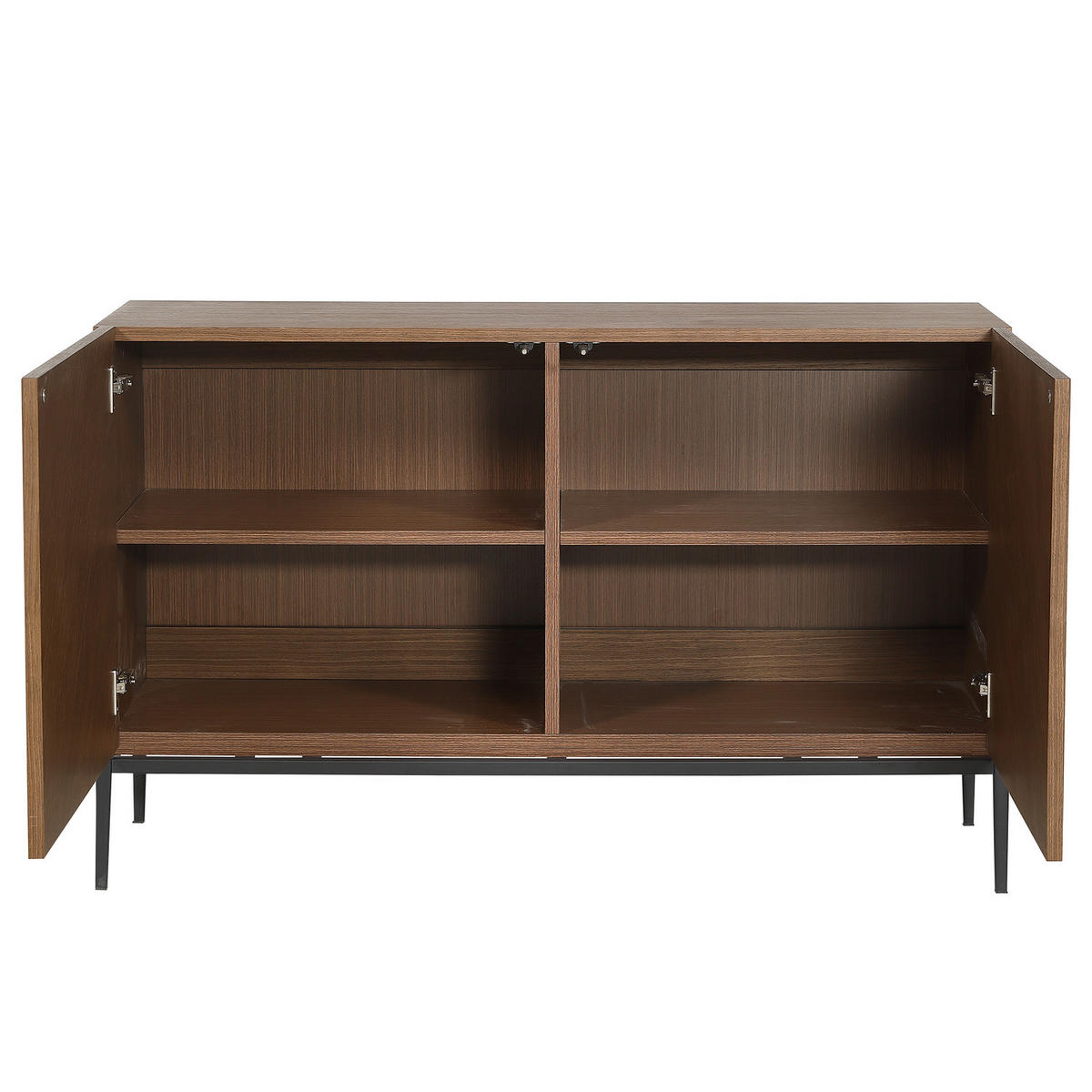 SIDEBOARD - Holzwerkstoff / Metall - Walnussfarben, Holzwerkstoff/Metall (120/75/40cm) - home24