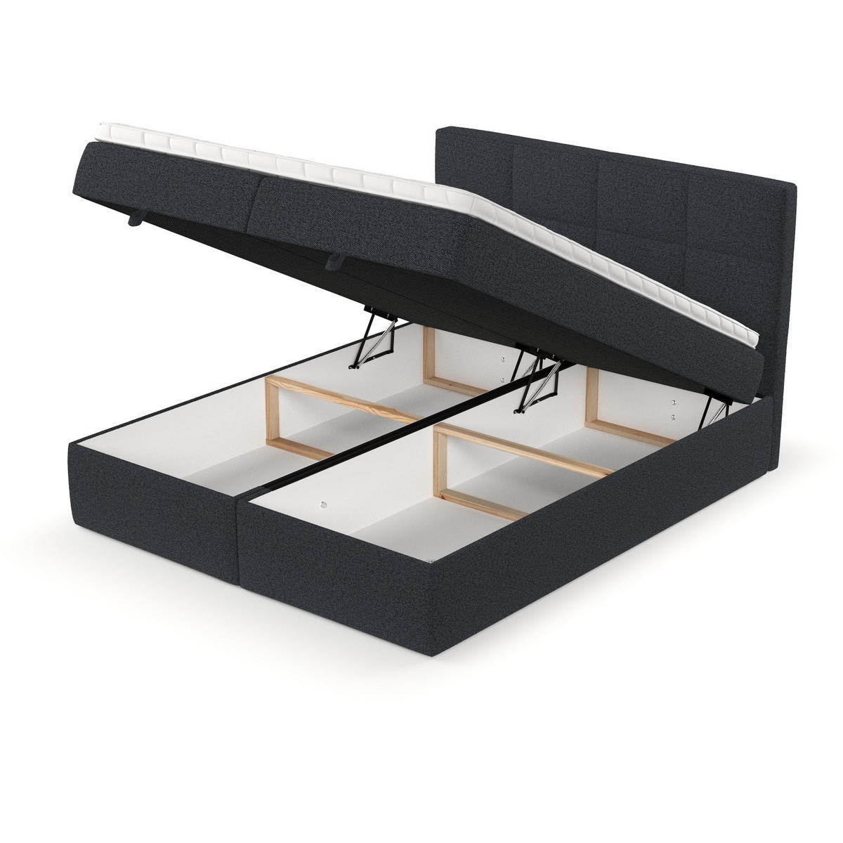 BOXBETT Velto 140/200 cm Anthrazit im Riva Stoff - Anthrazit/Schwarz, Holz/Holzwerkstoff (140/200cm) - AltaBeds