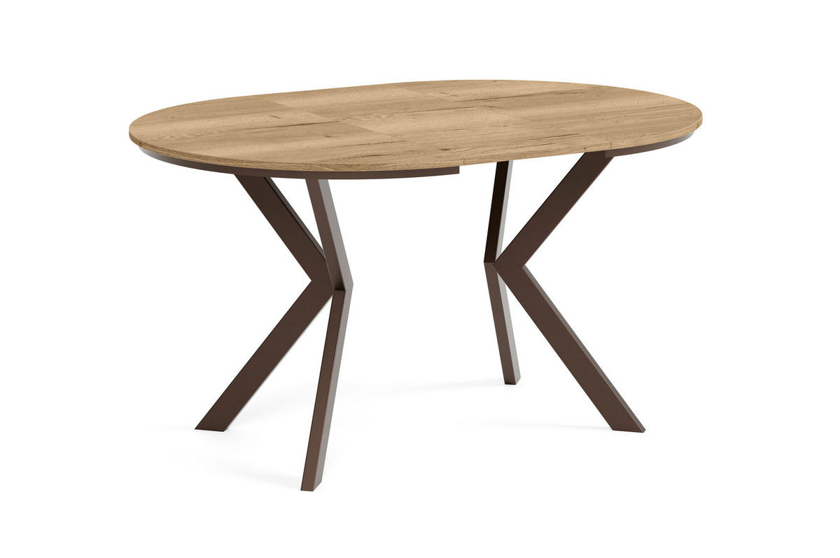 ESSTISCH EVO mit Felge - Eichefarben/Braun, Holzwerkstoff/Metall (90/90/76cm) - Meblini