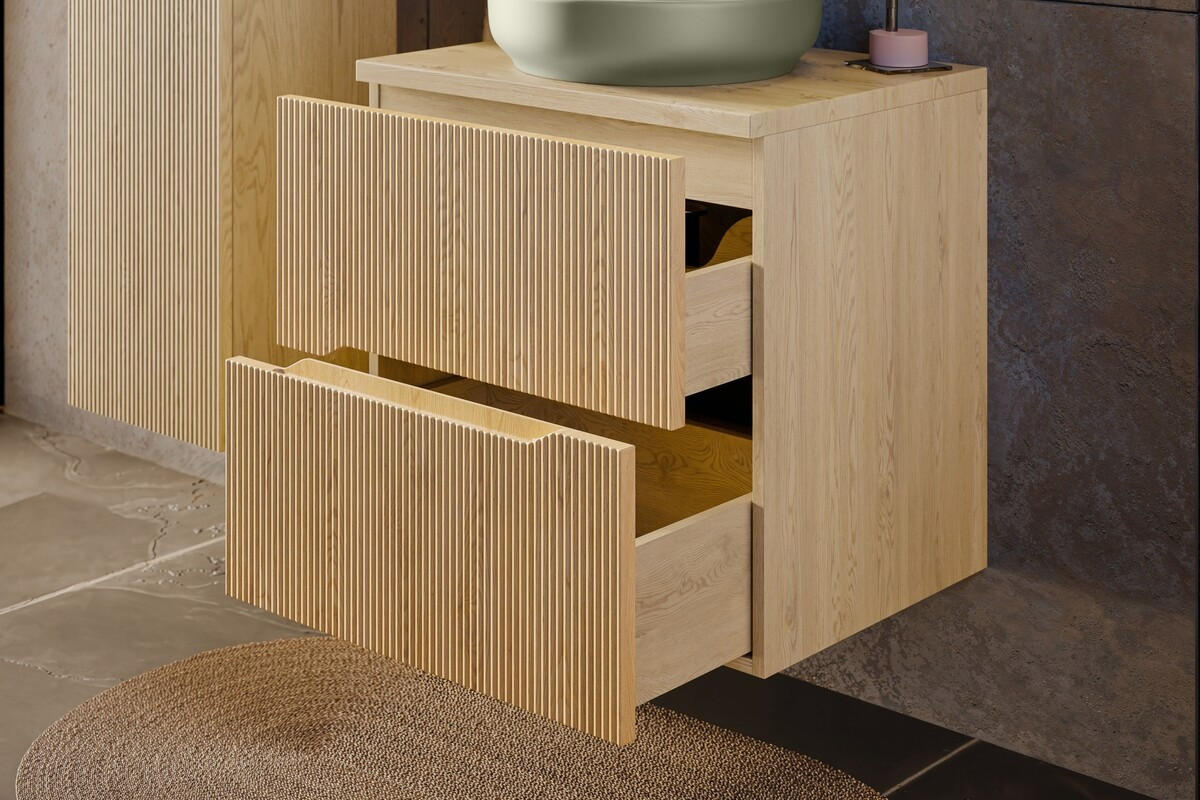 Thumbnail - Badmöbel-Set, Eiche, Holz, Nachbildung, 120x170x46.5 cm, Badezimmer, Badmöbelsets & Badmöbelserien, Badmöbel-Sets