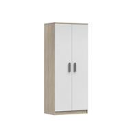 KINDERKLEIDERSCHRANK INGE 06 80/193/50 cm Weiß+Sonoma/Grau - Weiß/Grau, Holzwerkstoff (80/192/50cm) - Deine Möbel 24