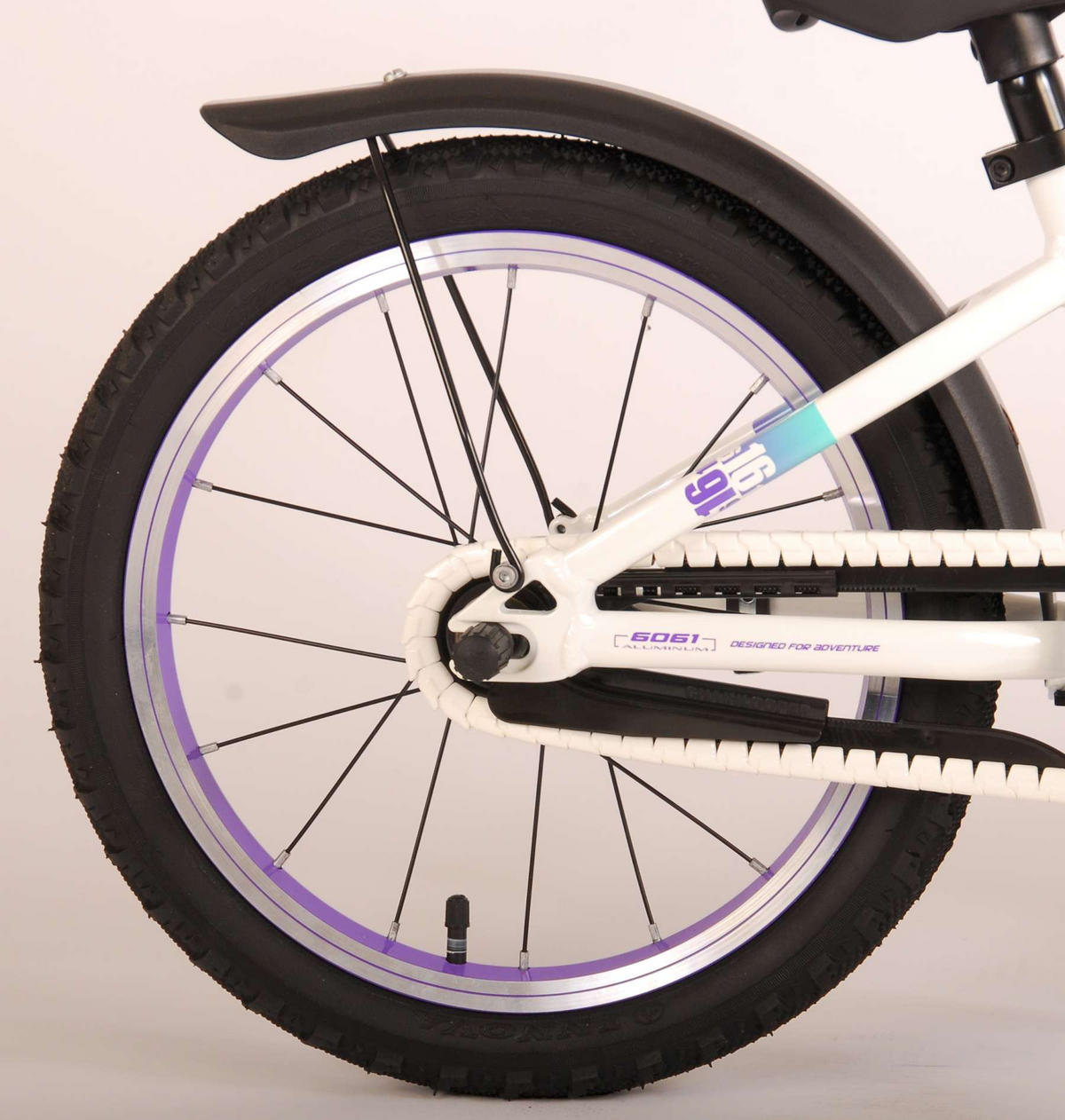 KINDERFAHRRAD Glamour - Mädchen - 16 Zoll - Rücktritt + Handbremse - Perlmutt Mintgrün - Weiß, Metall (56cm) - TPFSports