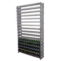 WEINREGAL VINOTECA FLEX PRO HxBxT 219x123x28cm 192 Flaschen auf 16 Ebenen Grau - Grau, Holz (123/219/28cm) - PROREGAL