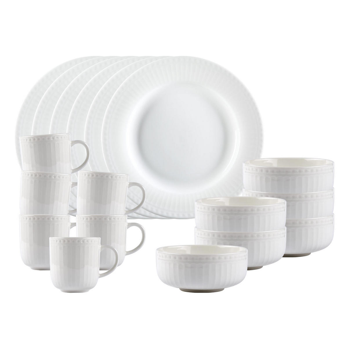 FRÜHSTÜCKS-SET Sofia weiß 18er Set - Weiß, Keramik (1/1/1cm) - Ritzenhoff Breker