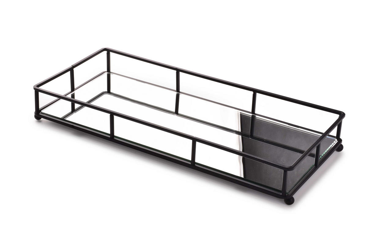TABLETT Cedric Schwarz 36/16/5 cm Glas - Schwarz, Glas (16/5/36cm) - Mondex