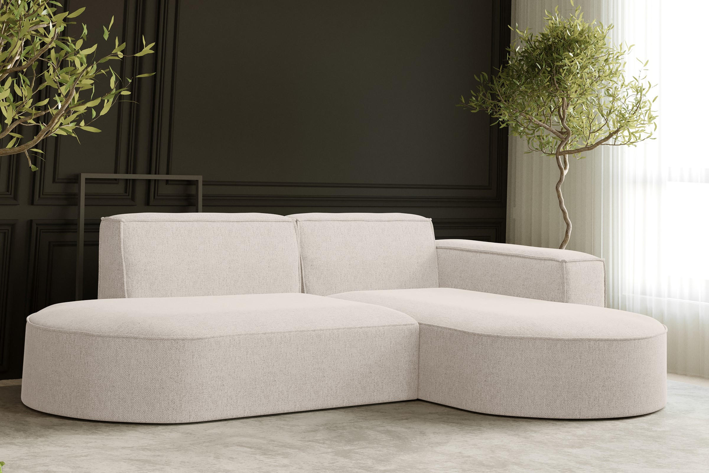 Thumbnail - Kaiser Möbel Ecksofa, Ecru, Holz, 5-Sitzer, L-Form,L-Form, 236x165 cm, Reach, Wohnzimmer, Sofas & Couches, Wohnlandschaf...