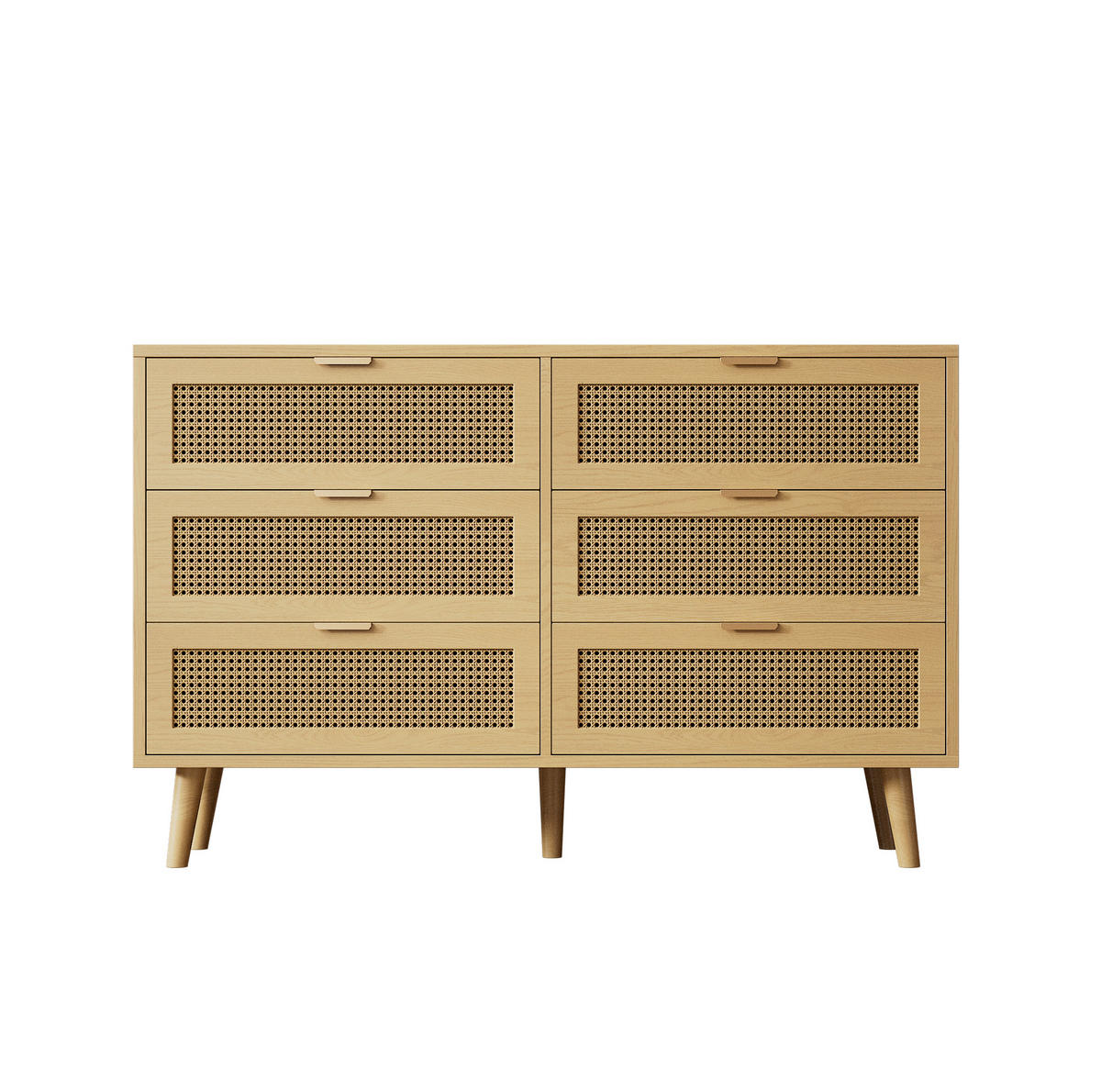 KOMMODEN-SIDEBOARD 120/40/76,5 cm mit 6 Schubladen in Walnussoptik - Eichefarben, Holzwerkstoff (120/76.5/40cm) - BEAOK
