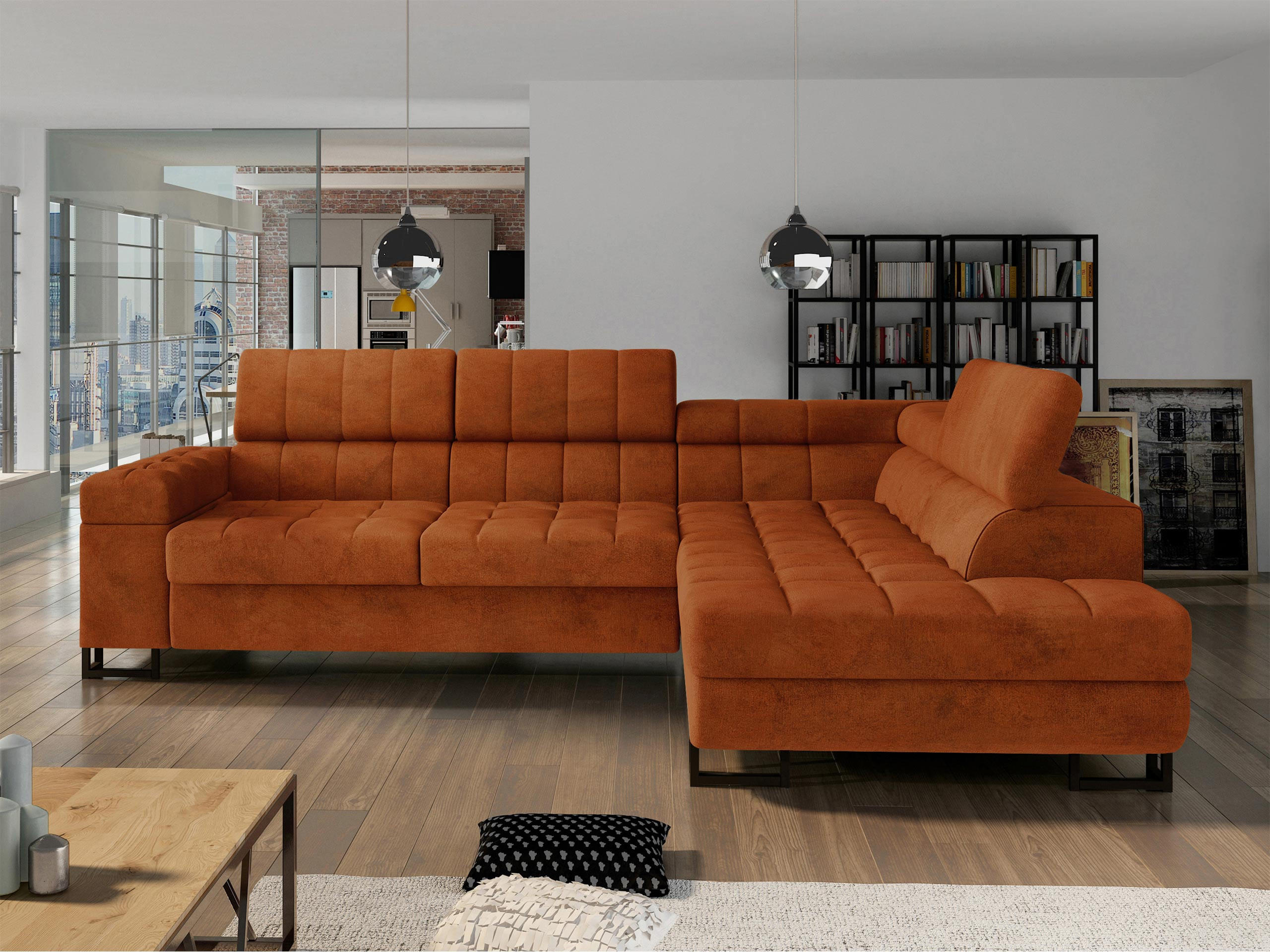 ECKSOFA Laris, Seite: Rechts - Schwarz/Bronzefarben, Holz/Textil (271/203cm) - MIRJAN24