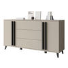 SIDEBOARD Helsinki 150 - Beige/Schwarz, Holzwerkstoff/Kunststoff (150/78/40cm) - MIRJAN24