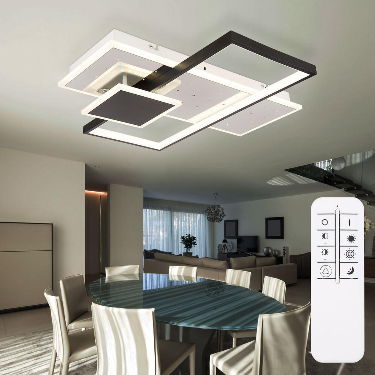 LED DECKENLEUCHTE Dabby Weiß - Weiß, Metall (50/50/7.2cm) - Globo Lighting