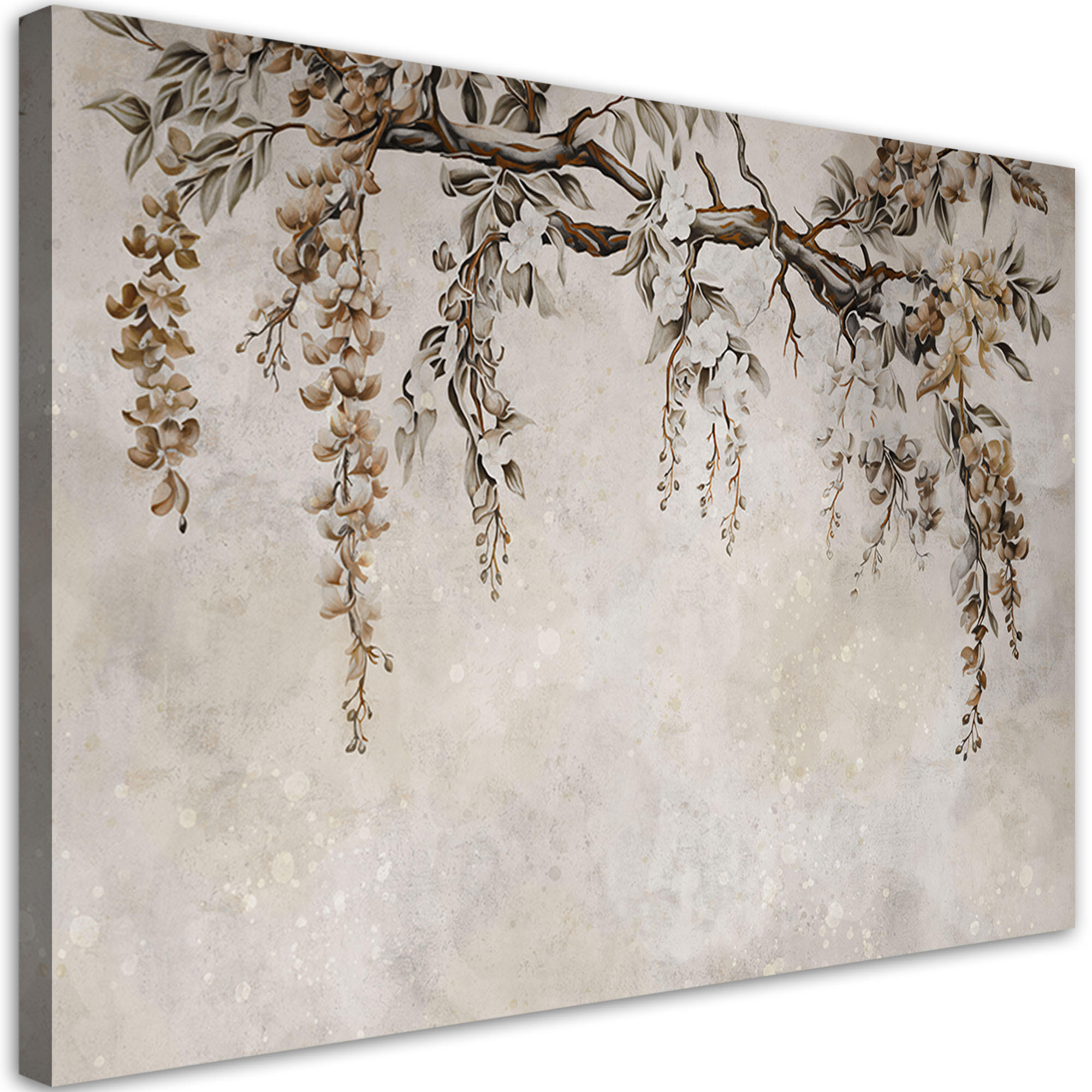 WANDBILD überhängende akazienblüten - Beige, Textil (60/40cm) - Feeby