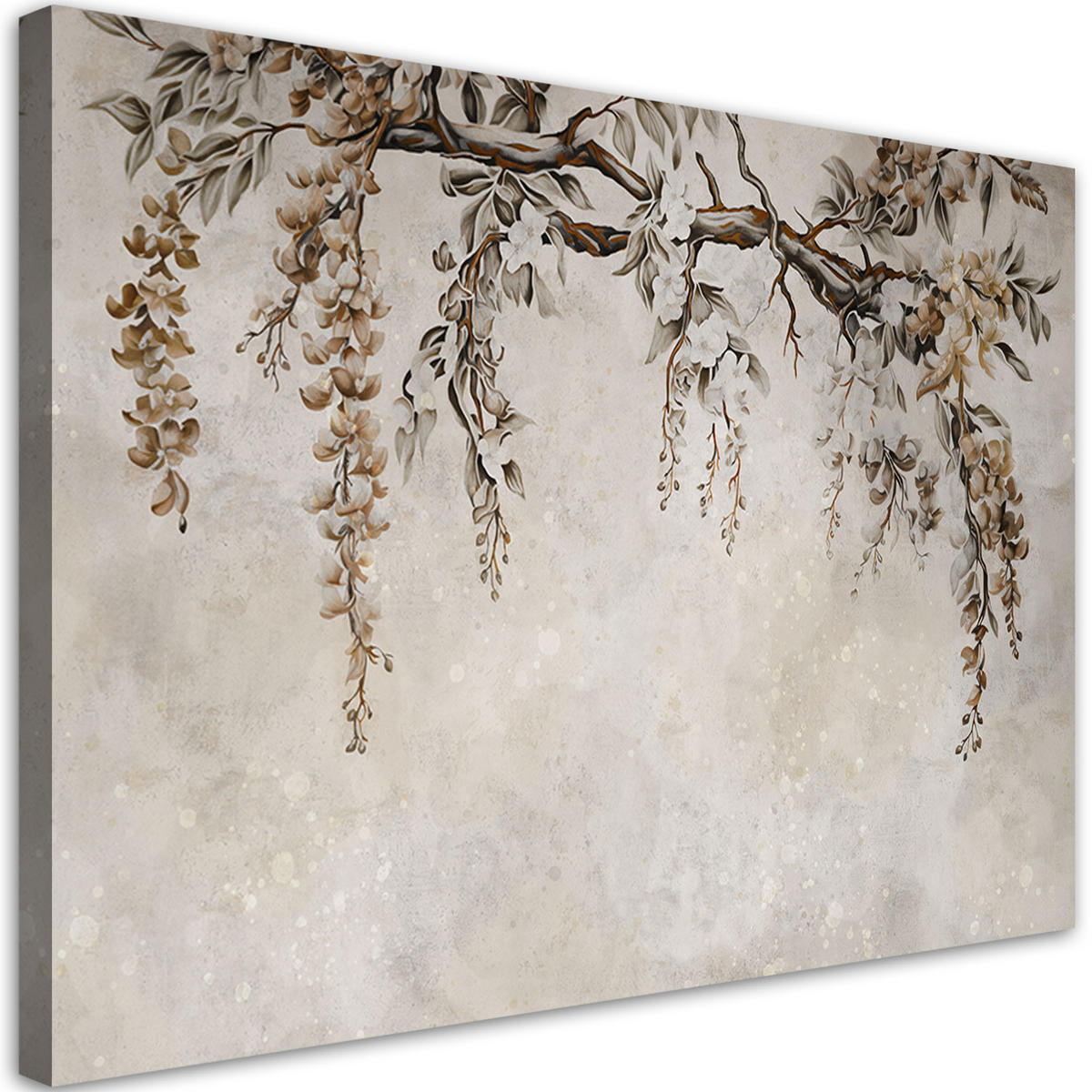 WANDBILD überhängende akazienblüten - Beige, Textil (60/40cm) - Feeby