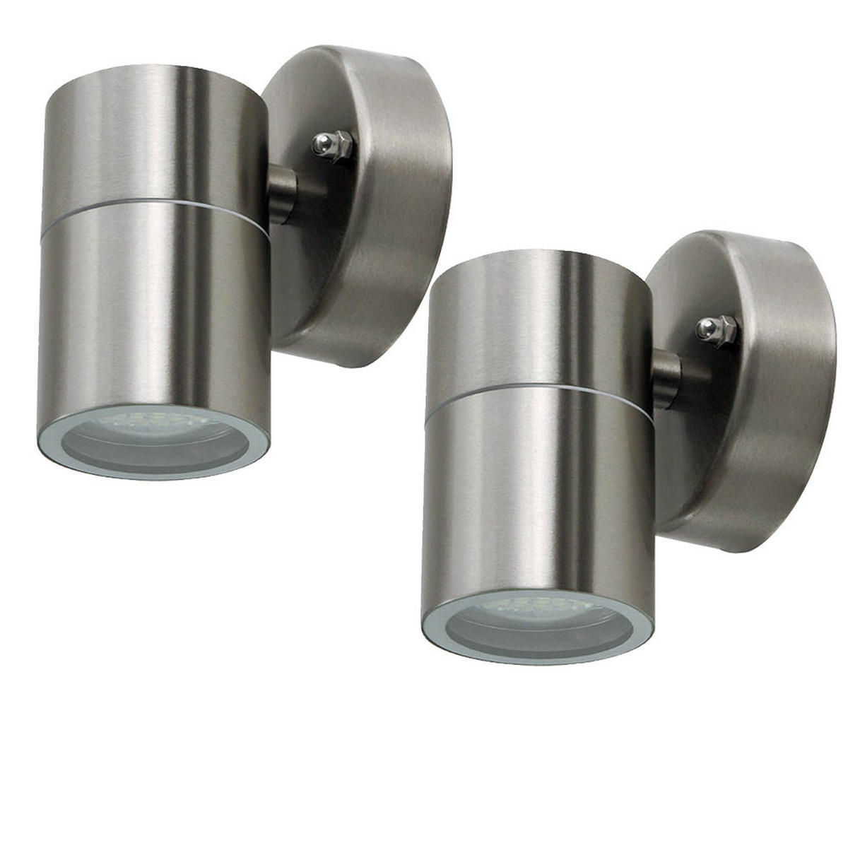 WANDLAMPE Silber Metall 2er Set - Silberfarben, Glas (8.5/11.8/9.3cm)