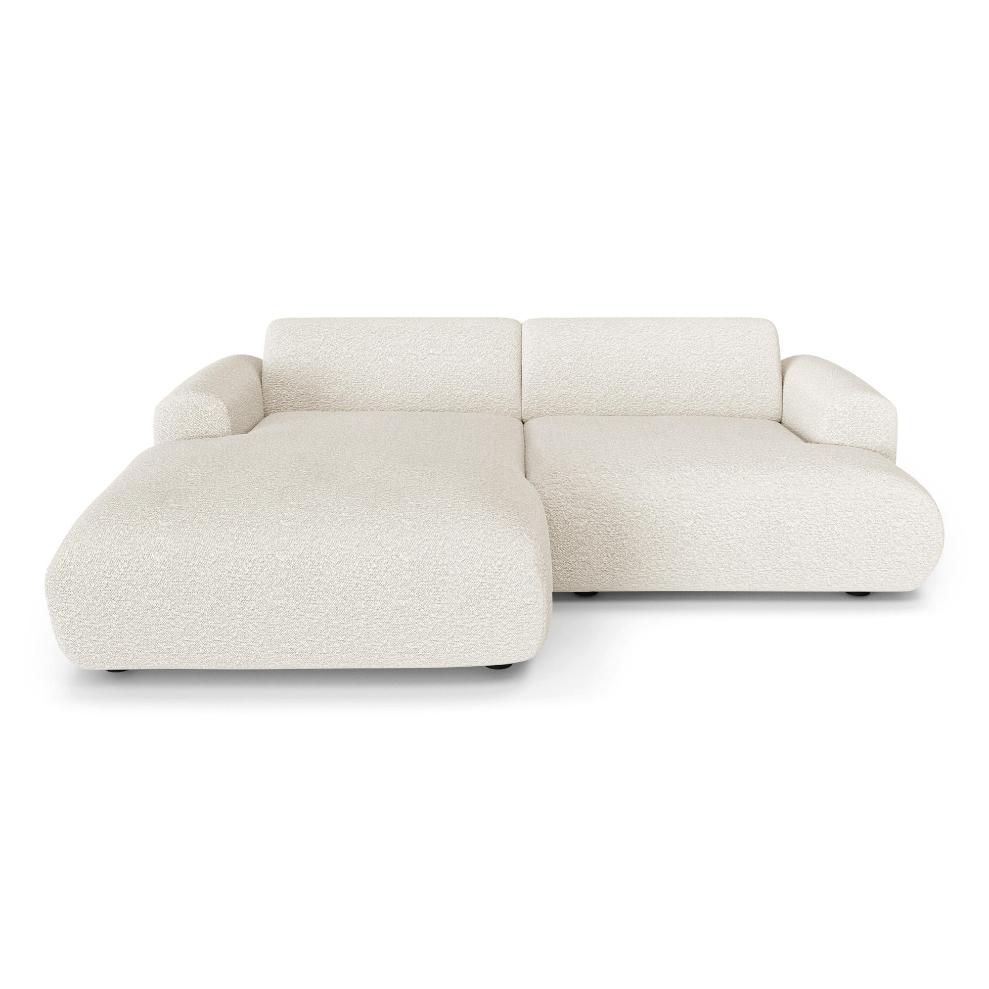 ECKSOFA LINKS Bouclé-Stoff Creme 266cm - Creme, Textil (165/266cm) - Sia Home