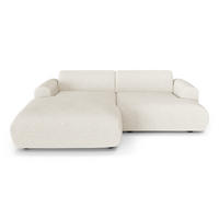 ECKSOFA LINKS Bouclé-Stoff Creme 266cm - Creme, Textil (165/266cm) - Sia Home