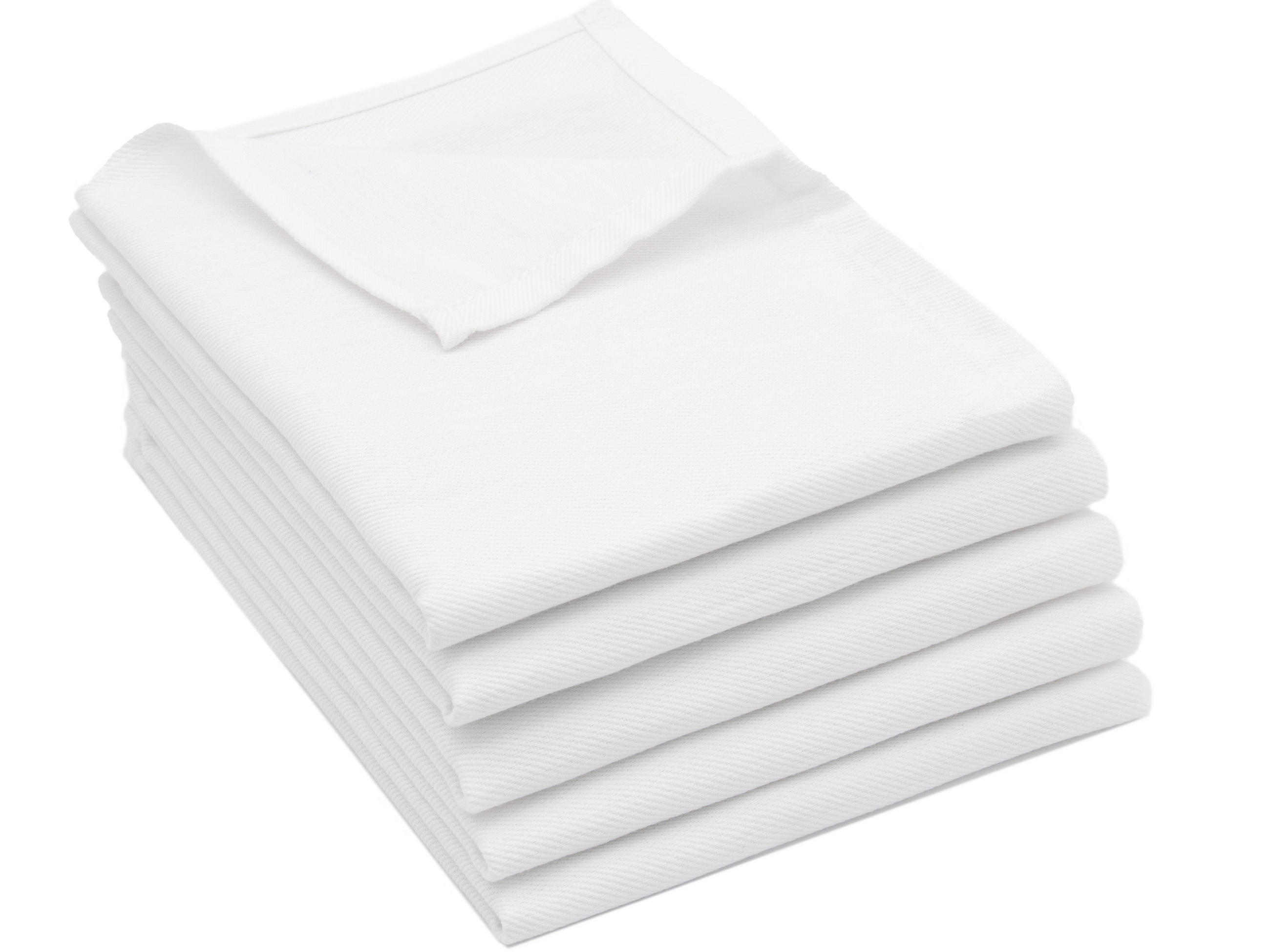 GESCHIRRTÜCHER, 5er-Set, 50x70 cm, 100% Baumwolle, Weiß - Weiß, Textil (50/70cm) - Zollner