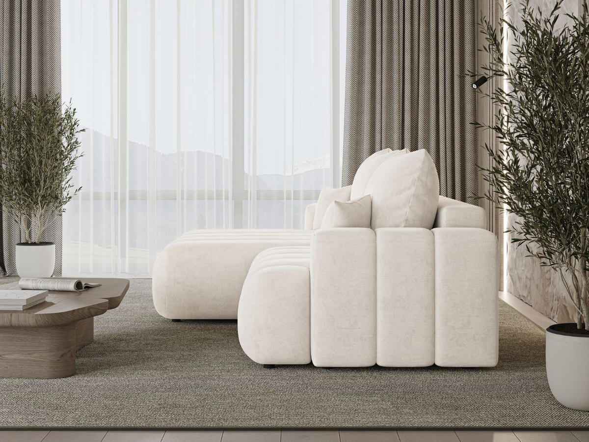 ECKSOFA Caleo Creme Links - Creme, Holz/Textil (270/170cm) - Graingold