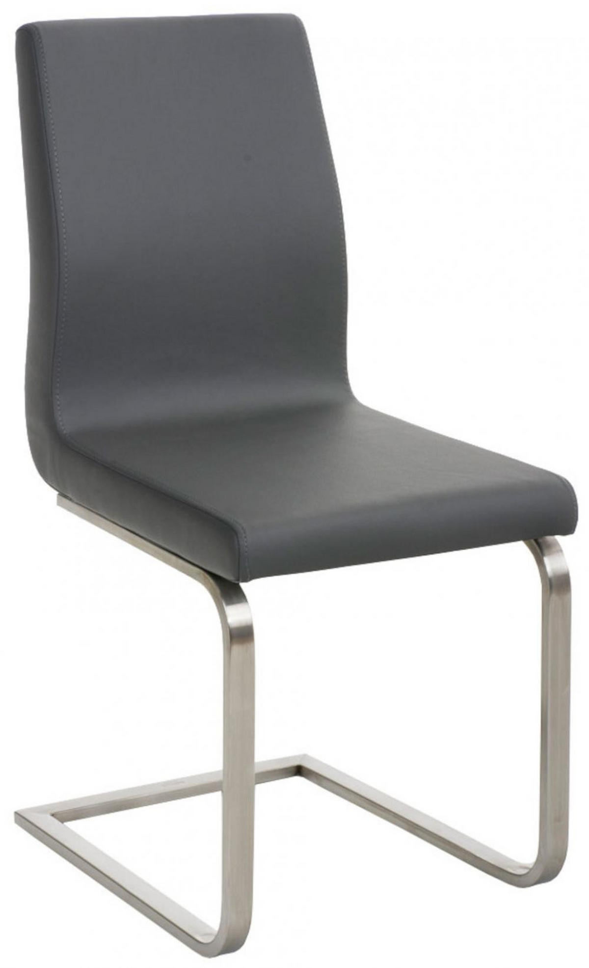 SCHWINGSTUHL 2er Set Lederlook Grau - Edelstahlfarben/Grau, Textil/Metall (40/90/50cm) - CLP