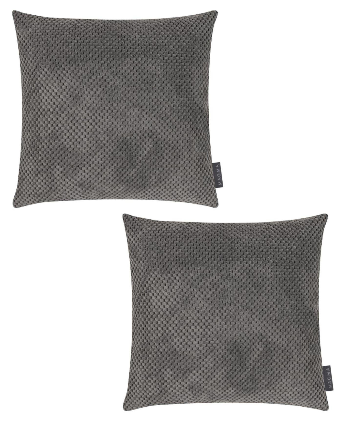 KISSENHÜLLE 2er Set Comodo - Grau, Textil (40/40cm) - Magma Heimtexx
