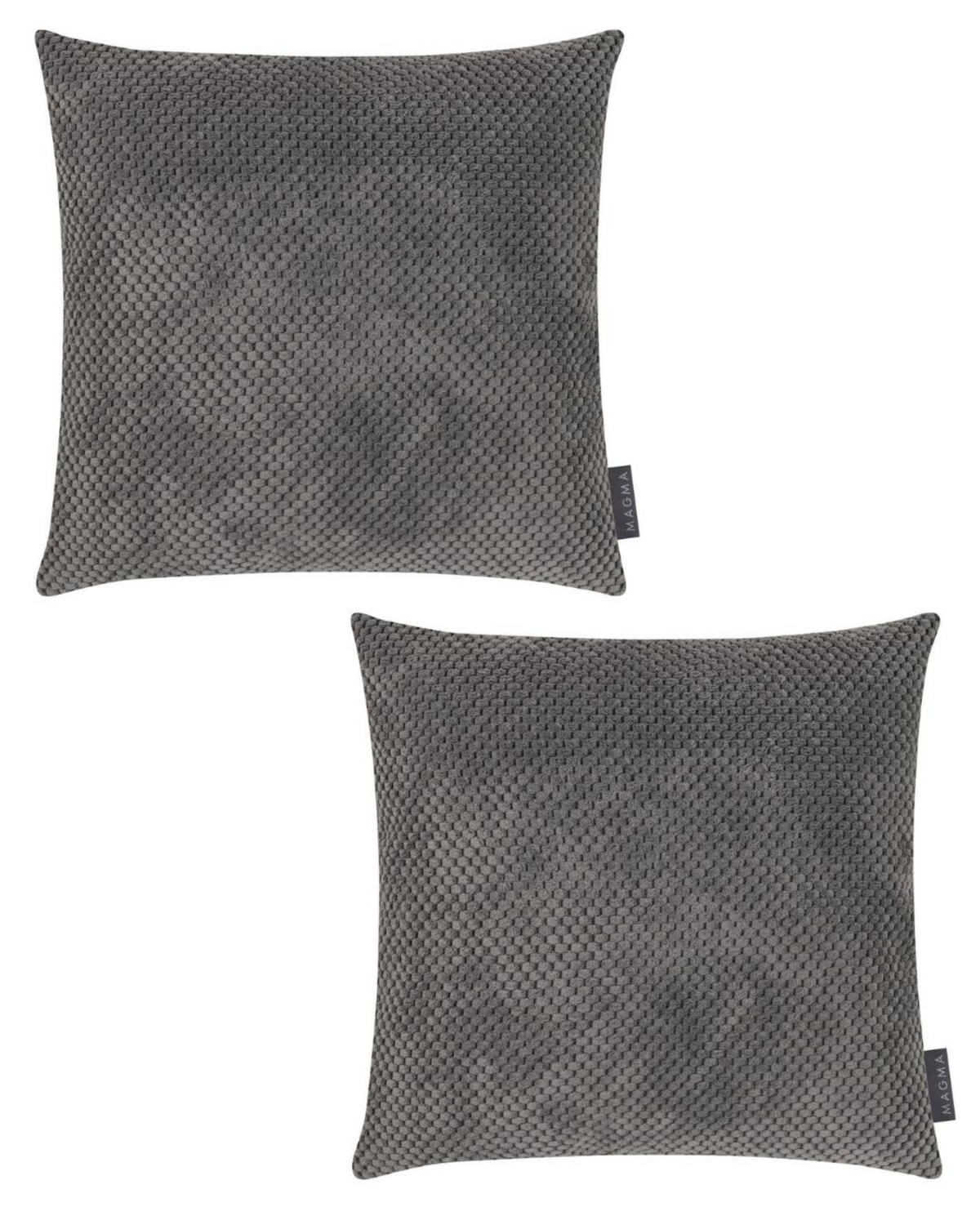 KISSENHÜLLE 2er Set Comodo - Grau, Textil (40/40cm) - Magma Heimtexx