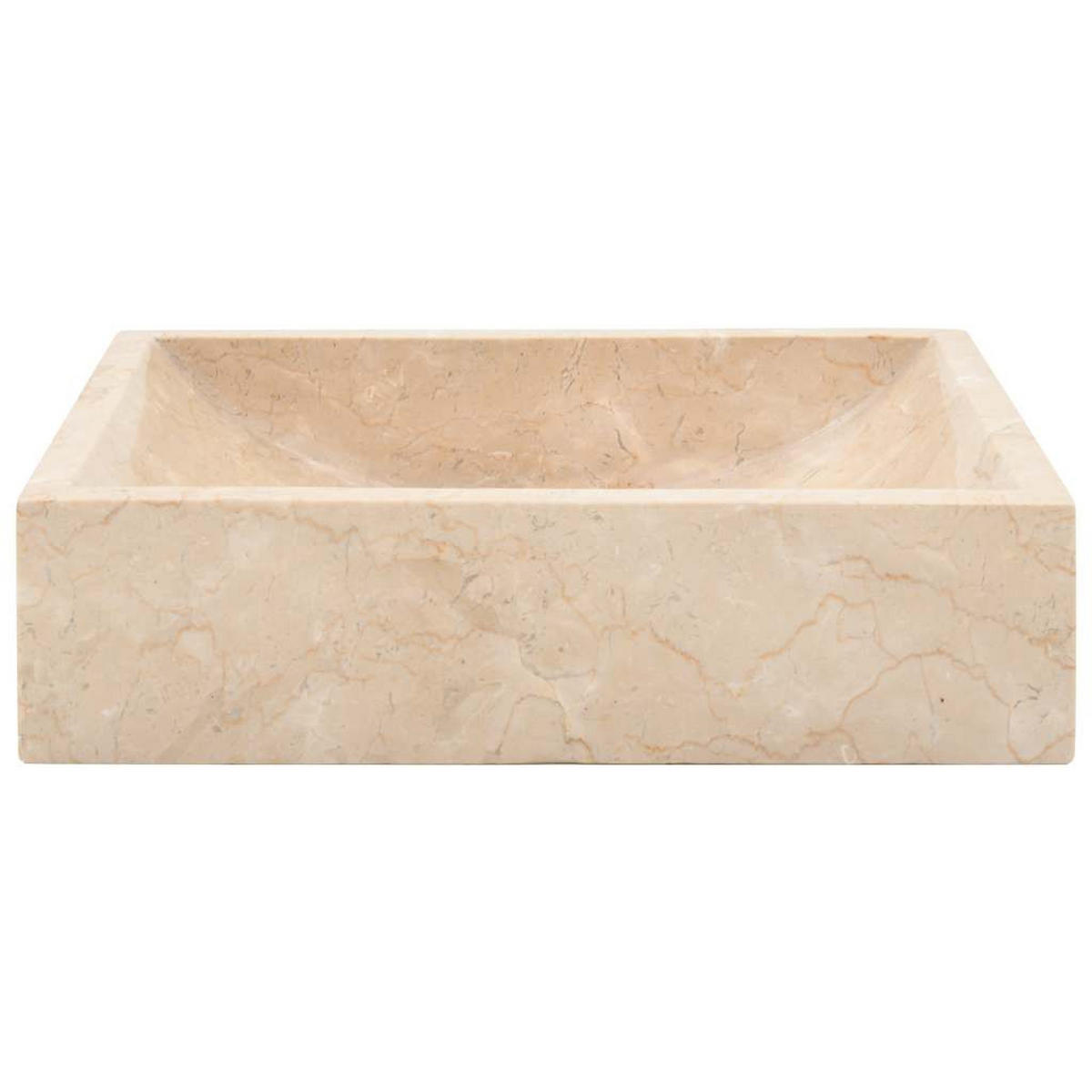 WASCHBECKEN 45/30/12 Cm Marmor Hochglanz-Creme - Creme, Stein (30/12/45cm) - vidaXL