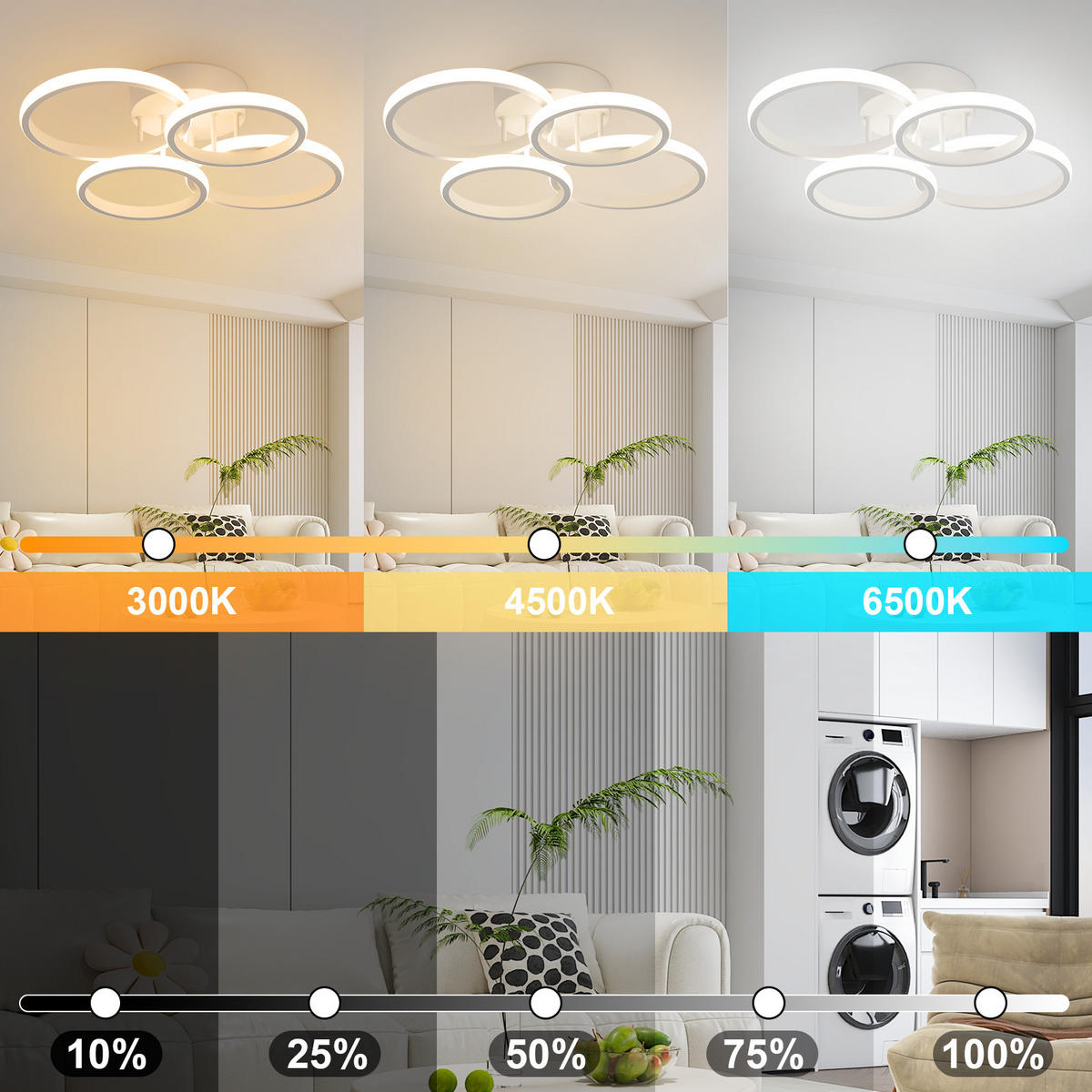 LED-DECKENLEUCHTE Xalvor 41.5/52.5/11.8 cm - Weiß, Metall (52.5/41.5/11.8cm) - ZMH