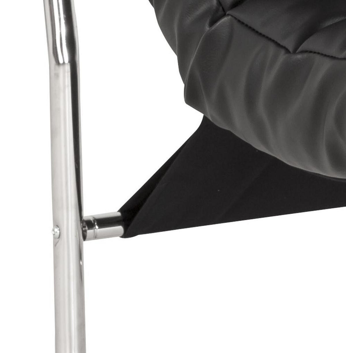 CLUBSESSEL mit Chromkufen im Retro-Stil, modular verbindbar, Schwarz 73x60x76 cm - Silberfarben/Schwarz, Textil/Metall (60/76/71cm) - KADIMA DESIGN