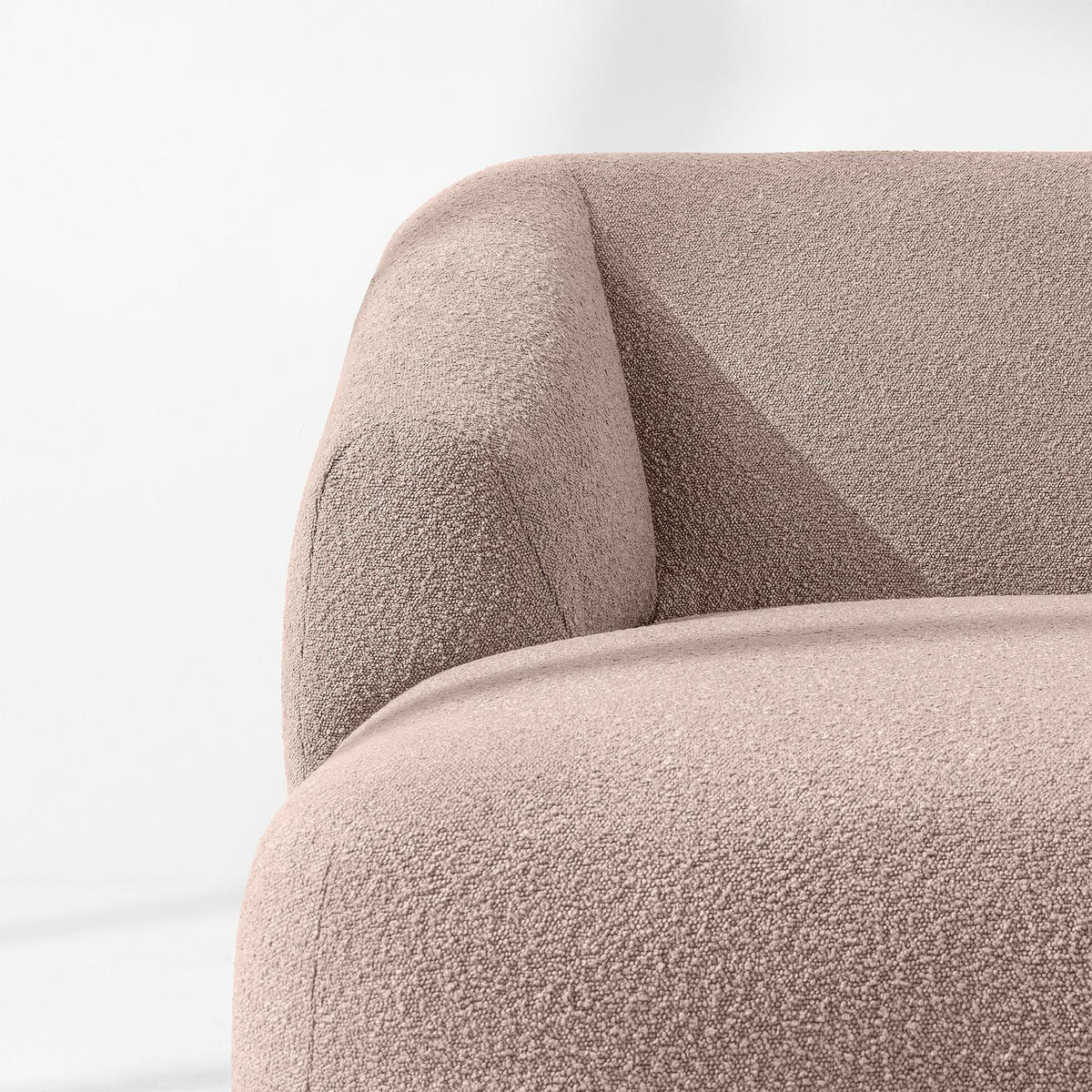 ECKSOFA LINKS VIRA, Rosa, Bouclé - Pink/Schwarz, Holz/Holzwerkstoff (300/160cm) - KONSIMO®