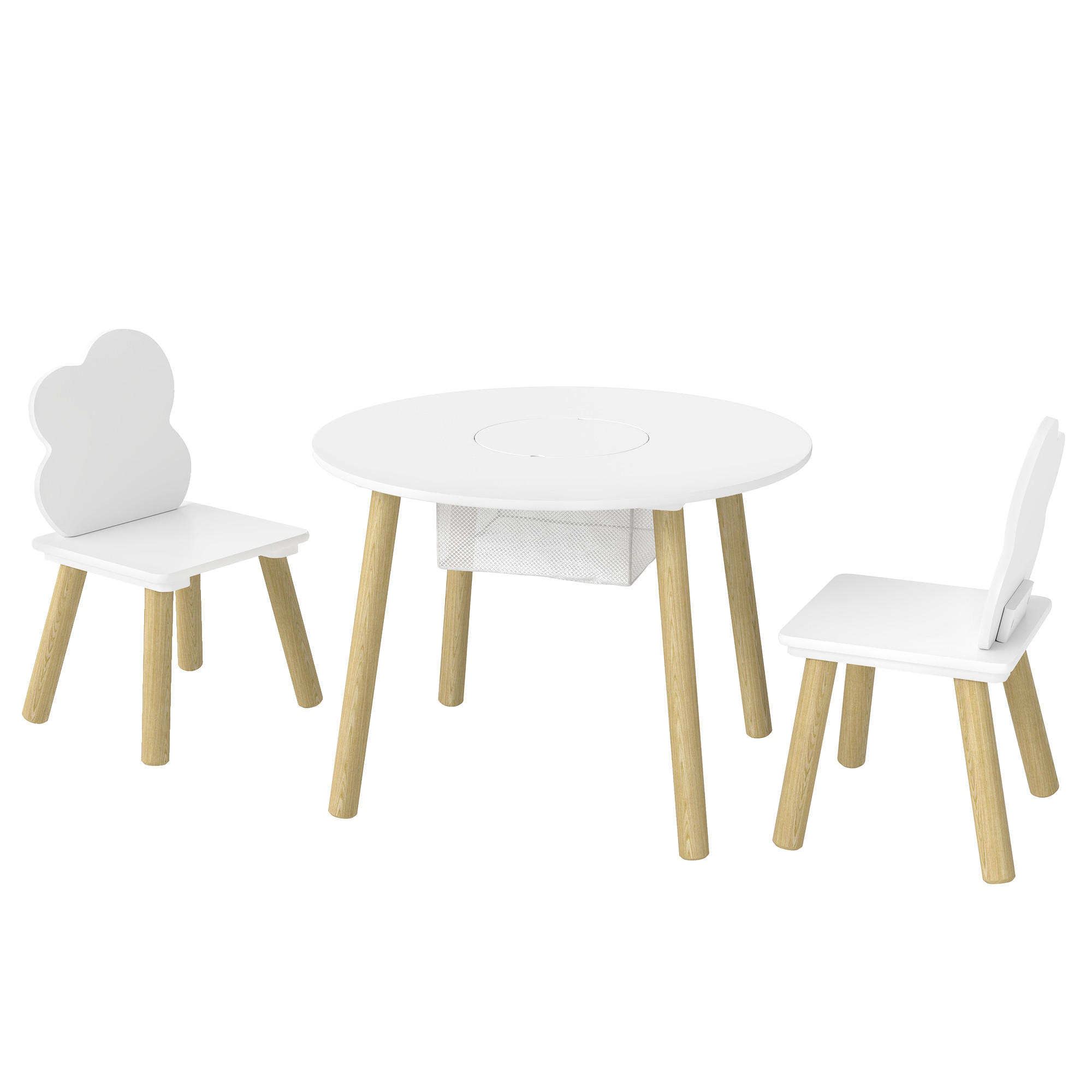 Aiyaplay Kindertisch-Und-Stuhlset Weiß 60x44x60 cm