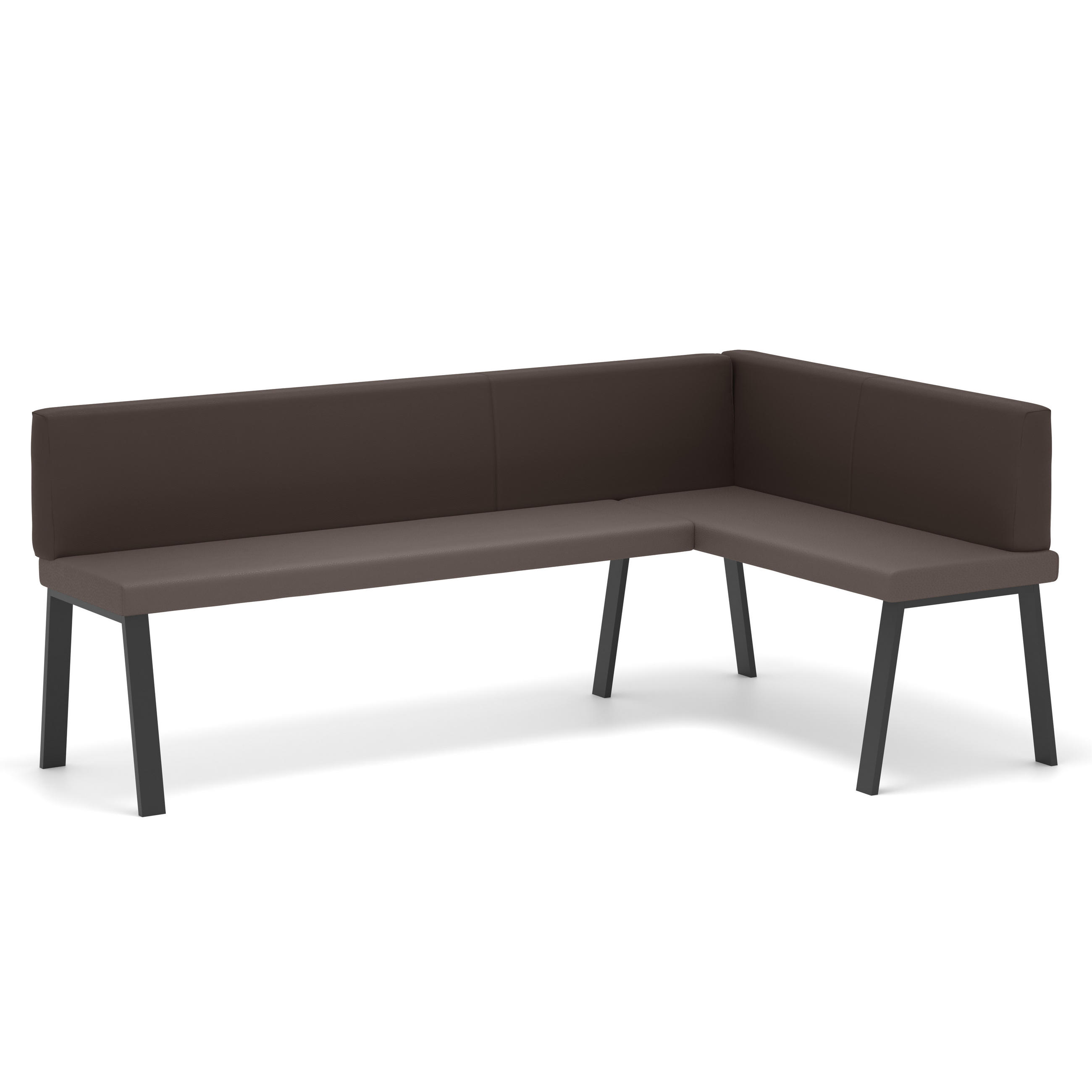 ECKBANK rechts MONO Y Kunstleder glatt, 168/ 128 cm Braun - Braun, Kunststoff/Textil (128/168cm) - Idohome
