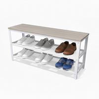 SCHUHBANK - Multicolor, Holzwerkstoff/Kunststoff (100/45/30cm) - Relaxdays