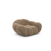 SESSEL Samtstoff Braun - Braun, Textil (135/70/93cm) - VAROYAL