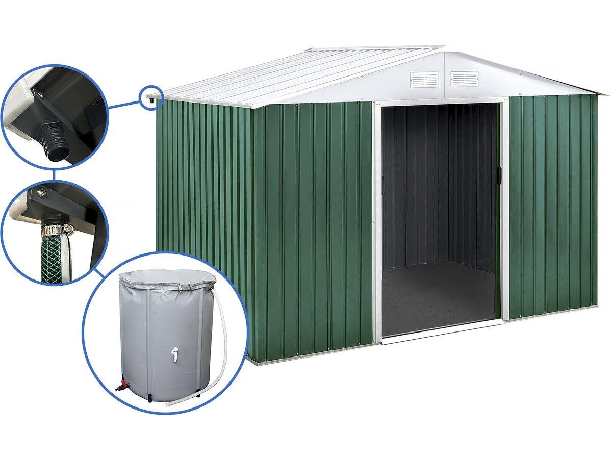 METALL-GARTENHAUS rosas Grün - Grün, Metall (267/165/245cm) - Habitat Garten