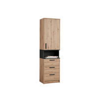 BÜCHERREGAL G6/A EICHE ARTISAN 52/195/40 - Schwarz/Eiche Artisan, Holzwerkstoff/Kunststoff (52/195/40cm) - Marmex Möbel
