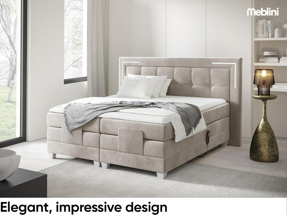 BOXSPRINGBETT TARENTE - Beige, Holzwerkstoff (120/200cm) - Meblini