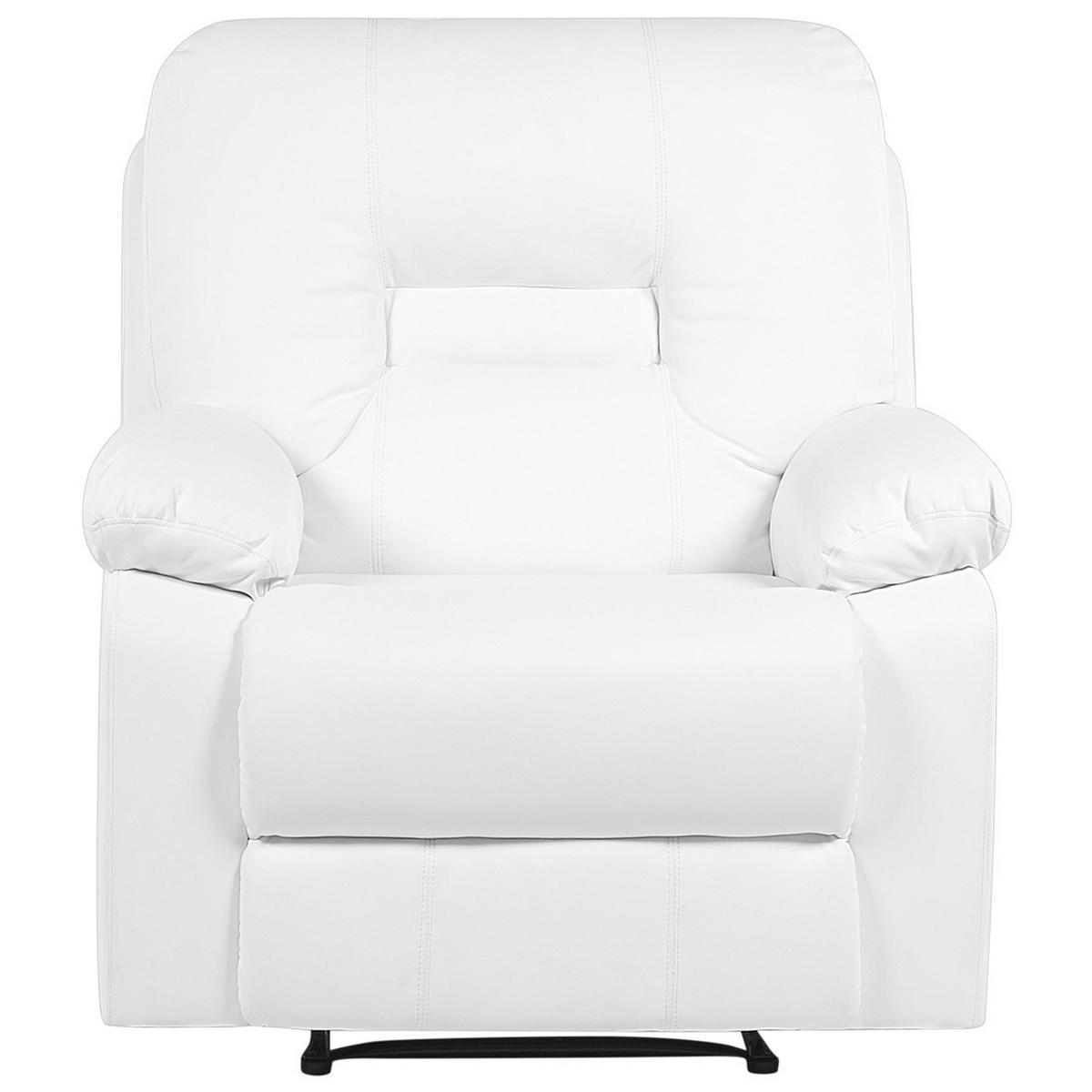 SESSEL Kunstleder weiß verstellbar Bergen - Weiß, Kunststoff (85/101/74cm) - Beliani