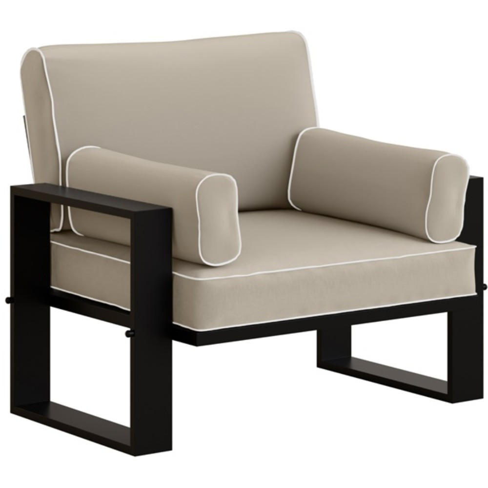 LOUNGESESSEL Verdino mit Metallrahmen beige - Beige, Metall (94/90/87cm) - Beautysofa