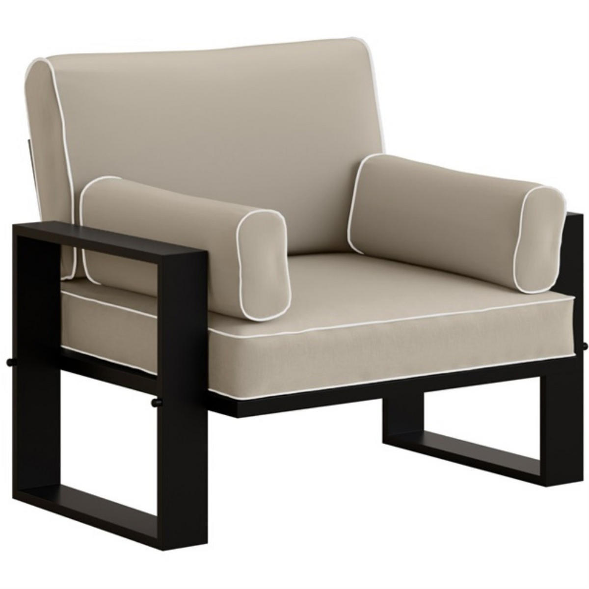 LOUNGESESSEL Verdino mit Metallrahmen beige - Beige, Metall (94/90/87cm) - Beautysofa
