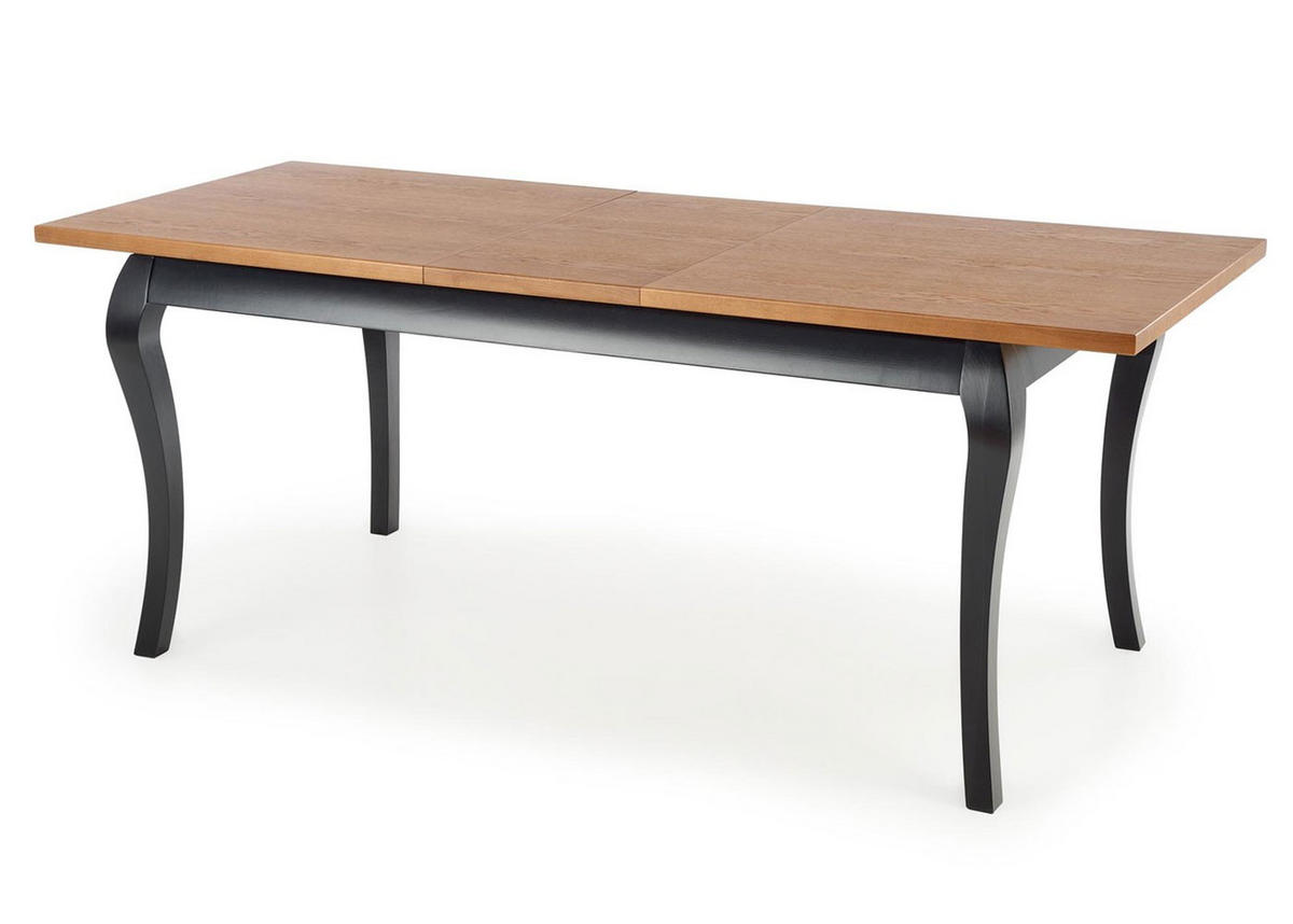 ESSTISCH Windsor Eiche dunkel / schwarz 160-240 / 90 / 76cm - Eichefarben/Schwarz, Holz/Holzwerkstoff (90/240/76cm) - Feldmann-Wohnen
