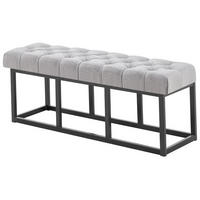 SITZBANK 120/38 cm Stoff Grau - Schwarz/Grau, Textil/Metall (120/46/38cm) - CLP
