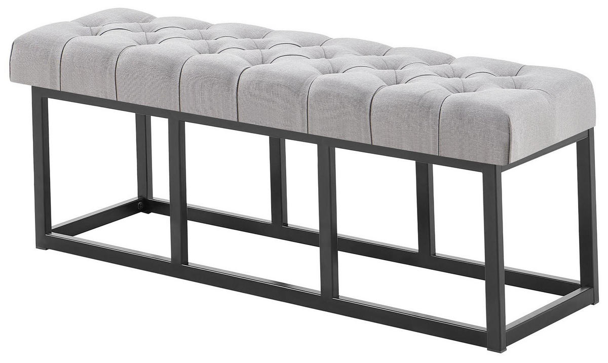 SITZBANK 120/38 cm Stoff Grau - Schwarz/Grau, Textil/Metall (120/46/38cm) - CLP