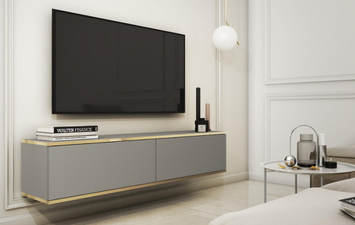 TV-SCHRANK Grau POLO Hängend Glatte Front 135 cm - Grau, Holzwerkstoff (135/30/32cm) - Sepro Meble