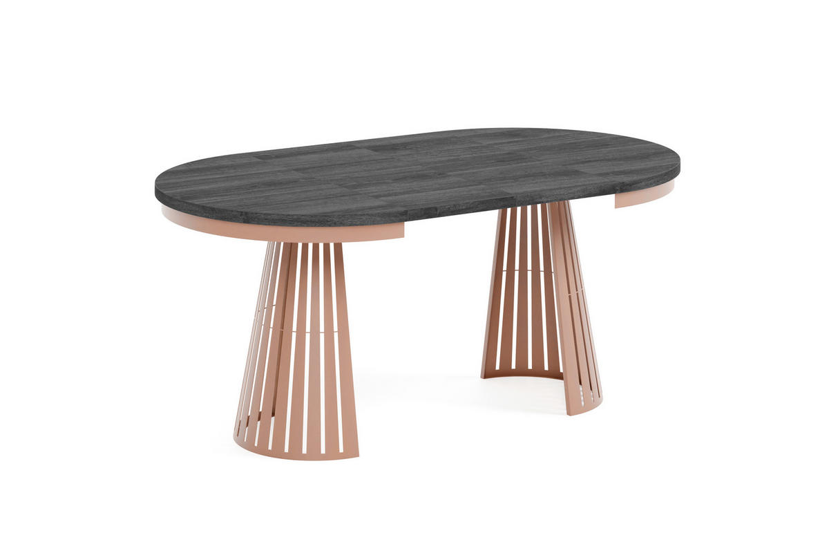 ESSTISCH Cone Bis - Anthrazit/Kupferfarben, Holzwerkstoff/Metall (100/100/76cm) - Meblini