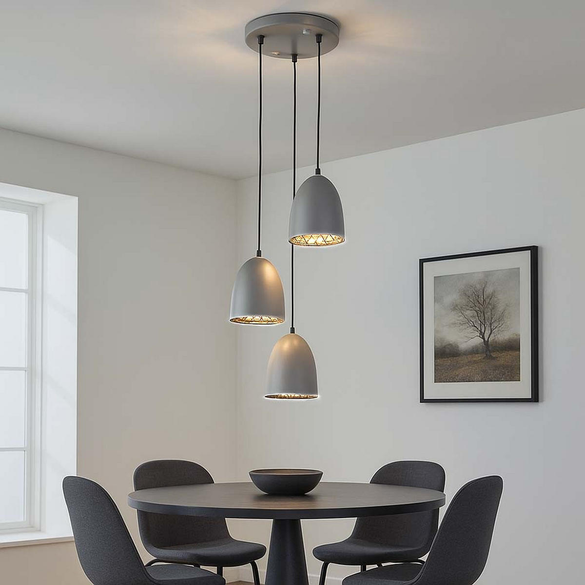 HÄNGELEUCHTE Jonny Metall Grau - Grau, Metall (24/24/150cm)