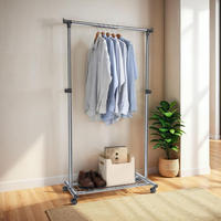 GARDEROBENWAGEN ORLA - Grau, Metall (88/165/40cm) - IDIMEX