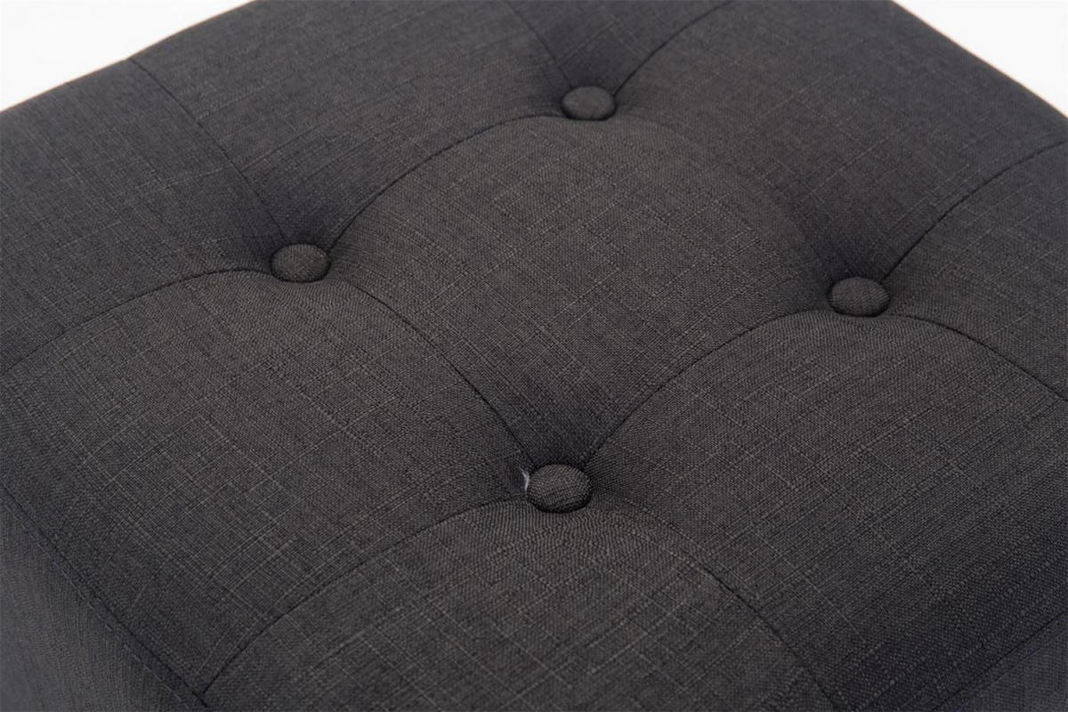 SITZWÜRFEL eckig 45/45/46 cm Stoff dunkelgrau - Dunkelgrau/Naturfarben, Holz/Textil (45/46/45cm) - CLP