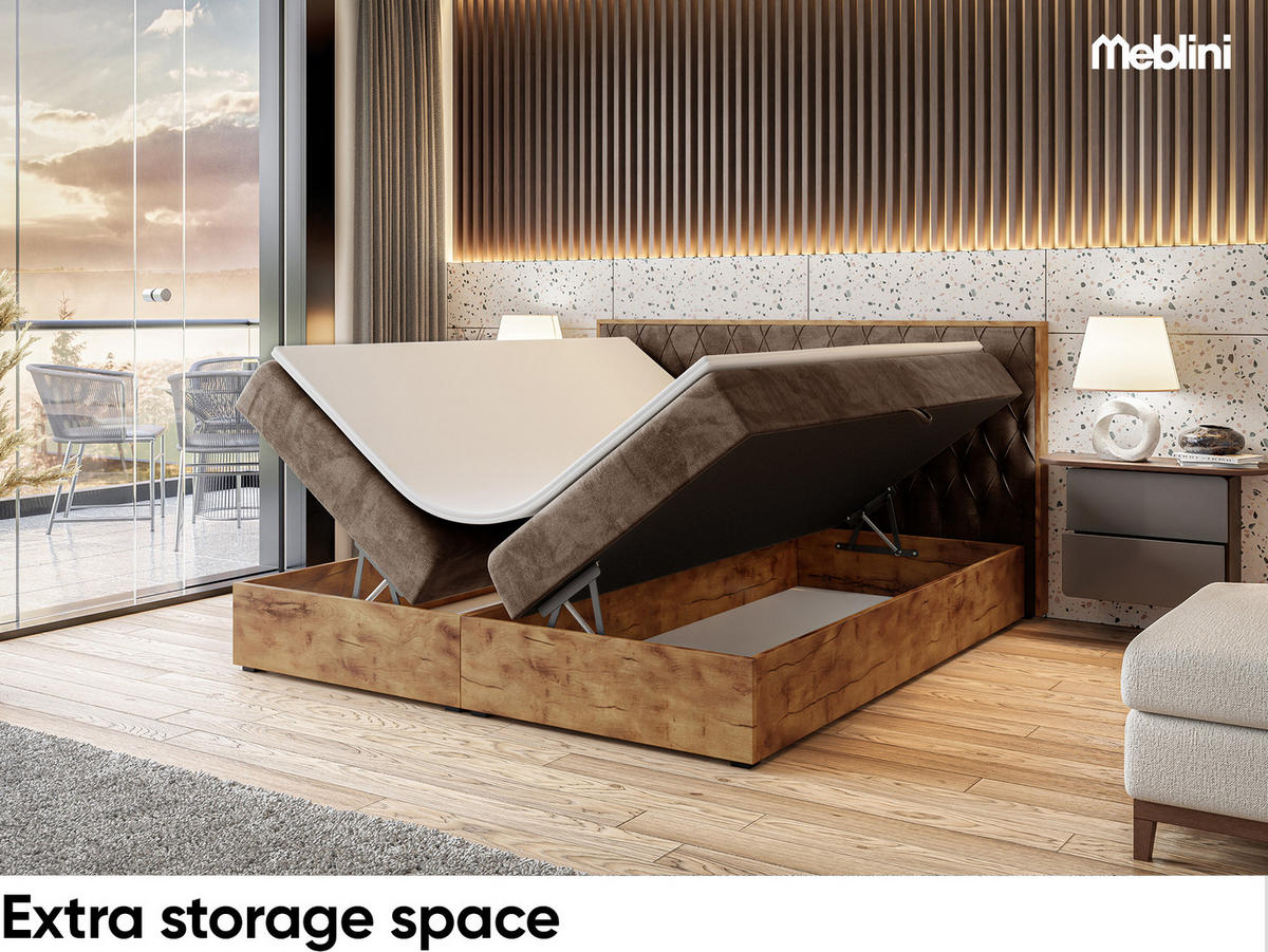 BOXSPRINGBETT Lofty 6 H4 - Braun, Holzwerkstoff (120/200cm) - Meblini