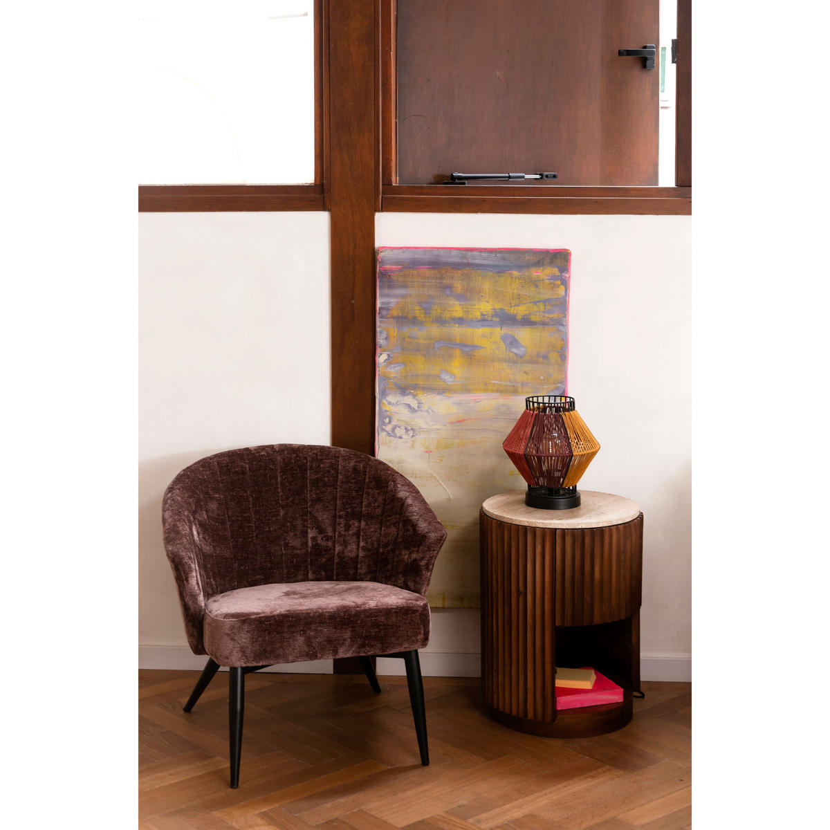 SESSEL Georgia Lila - Flieder, Holz (77/71/73.5cm) - Dutchbone